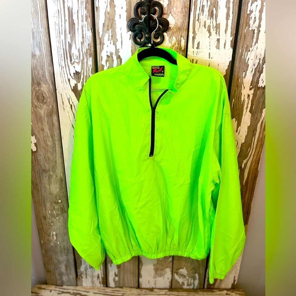 Surf Style 90’s Vintage Neon Green Pullover Jacket One Size